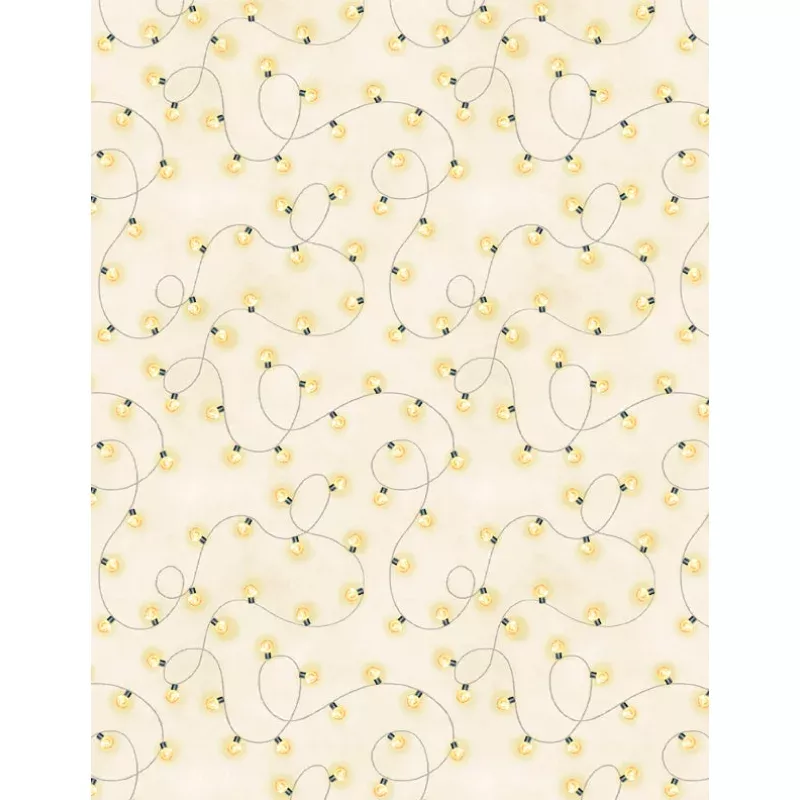 Evergreen Escape String Lights All Over Sand Fabric