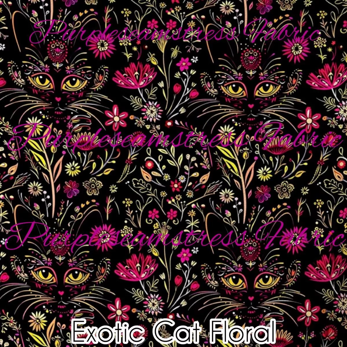 Exotic Cat FloralFabric