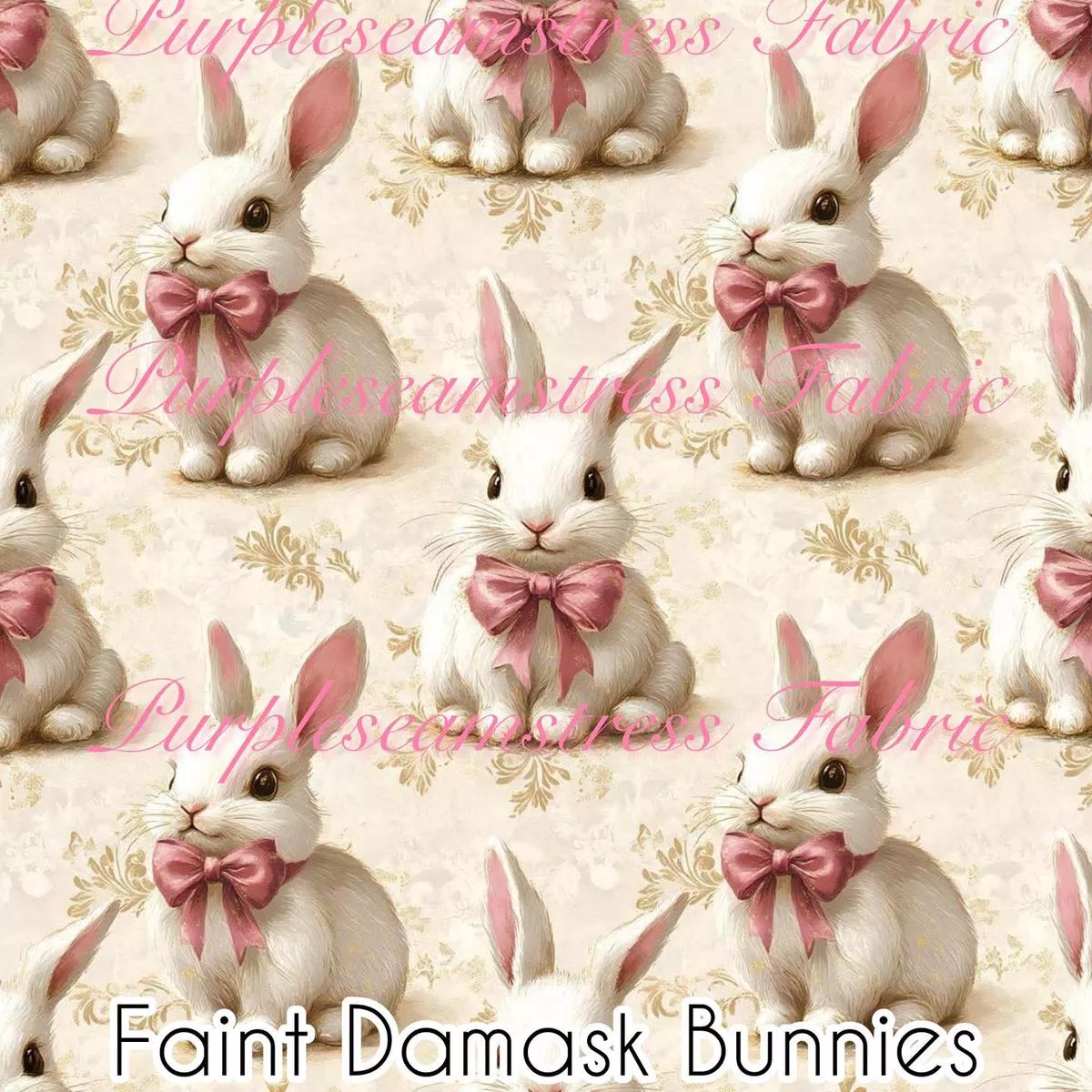 Faint Demask BunniesFabric