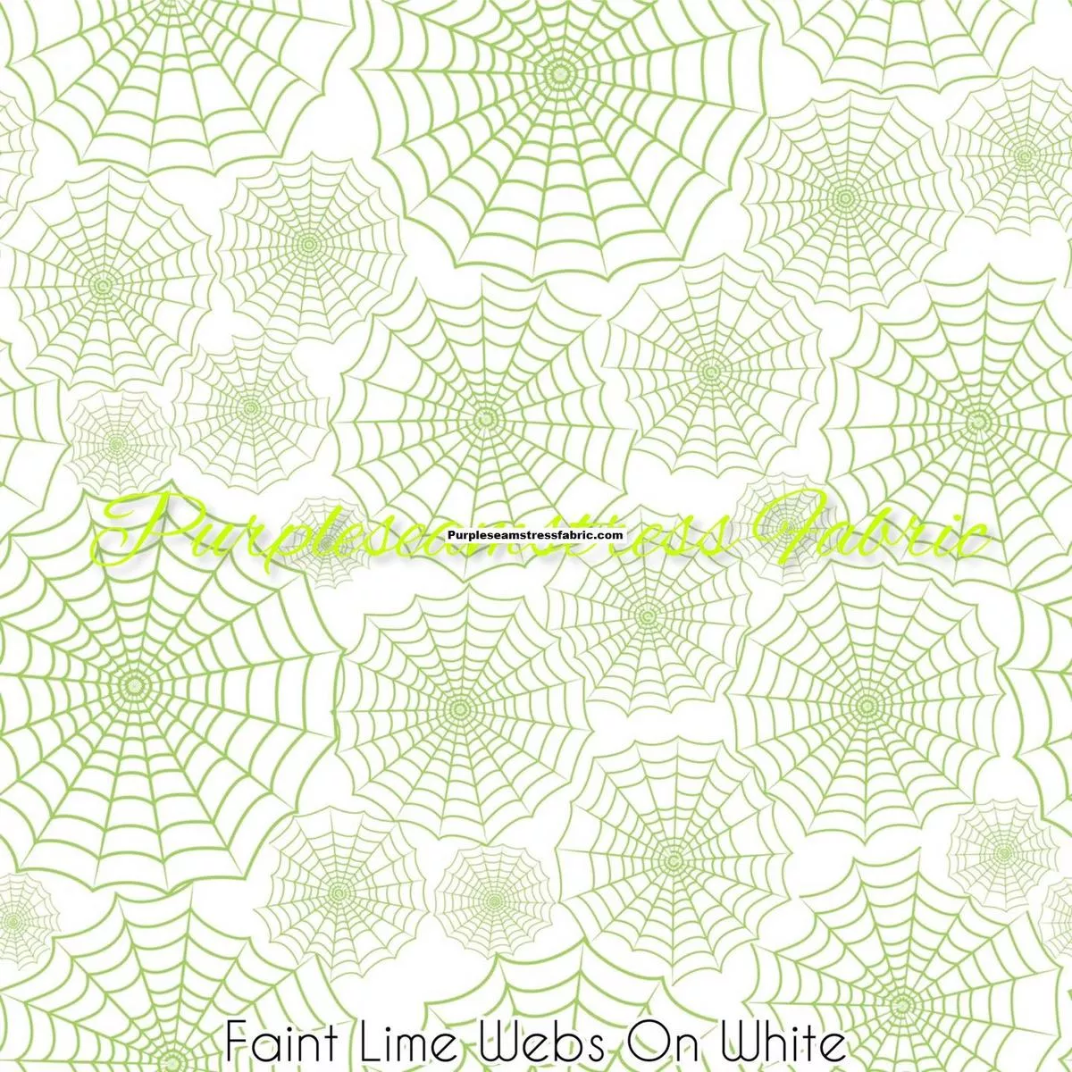 Faint Lime Webs on whiteFabric