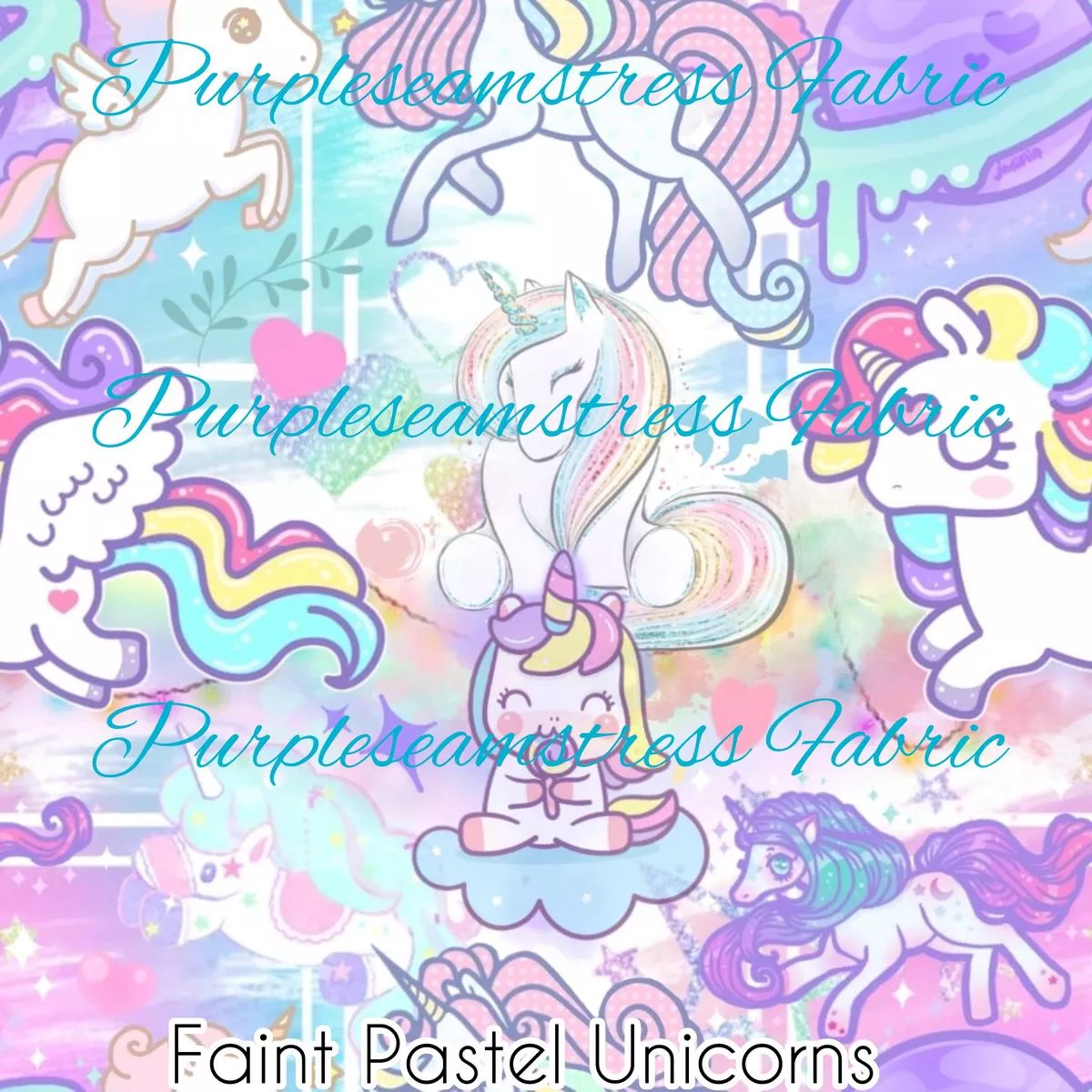 Faint Pastel UnicornsFabric