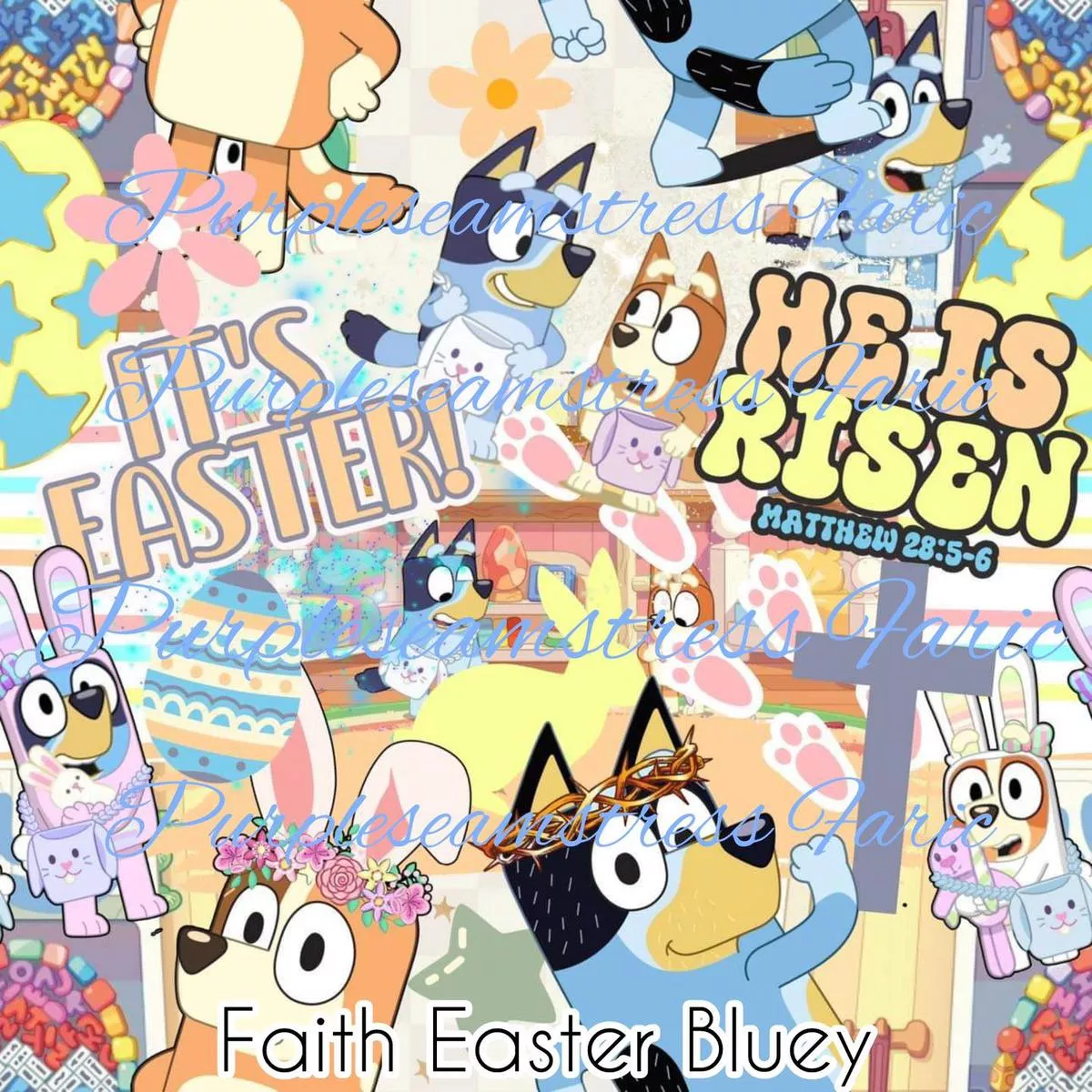 Faith Easter BlueyFabric