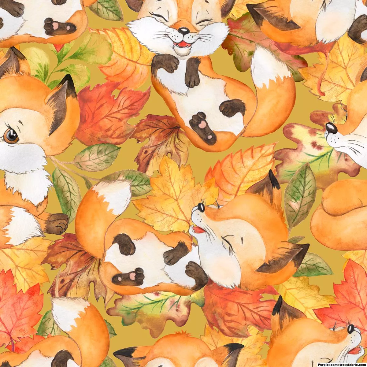 Fall Foxes Having Fun in the Leaves R…