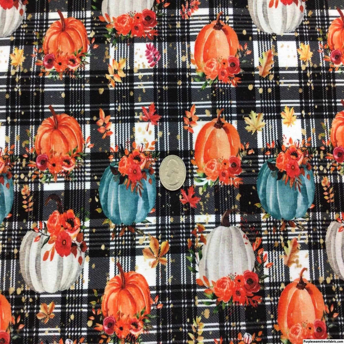Fall Pretty Pumpkins PlaidFabri…
