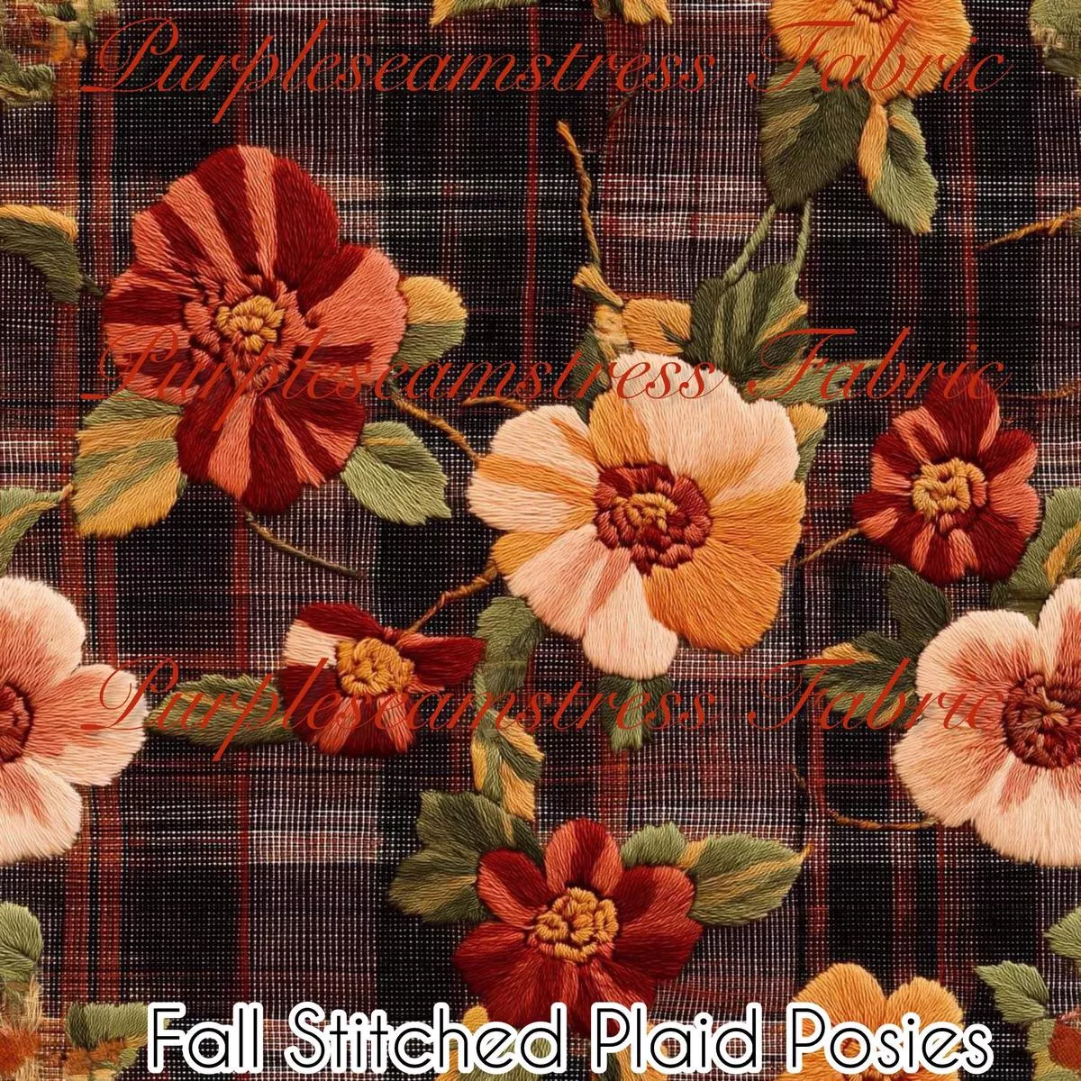 Fall Stitched Plaid PosiesFabri…