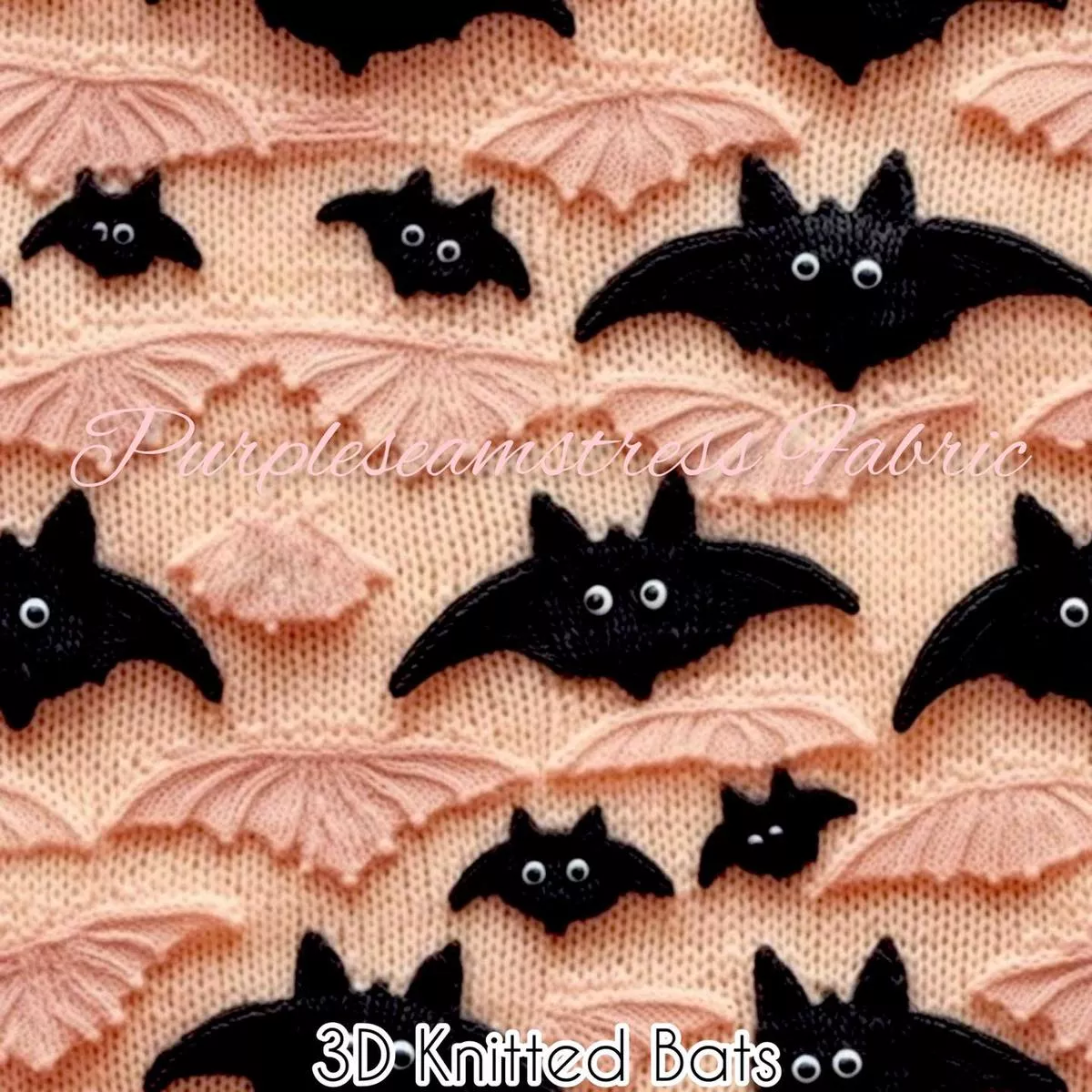 Faux 3D Knitted BatsFabric