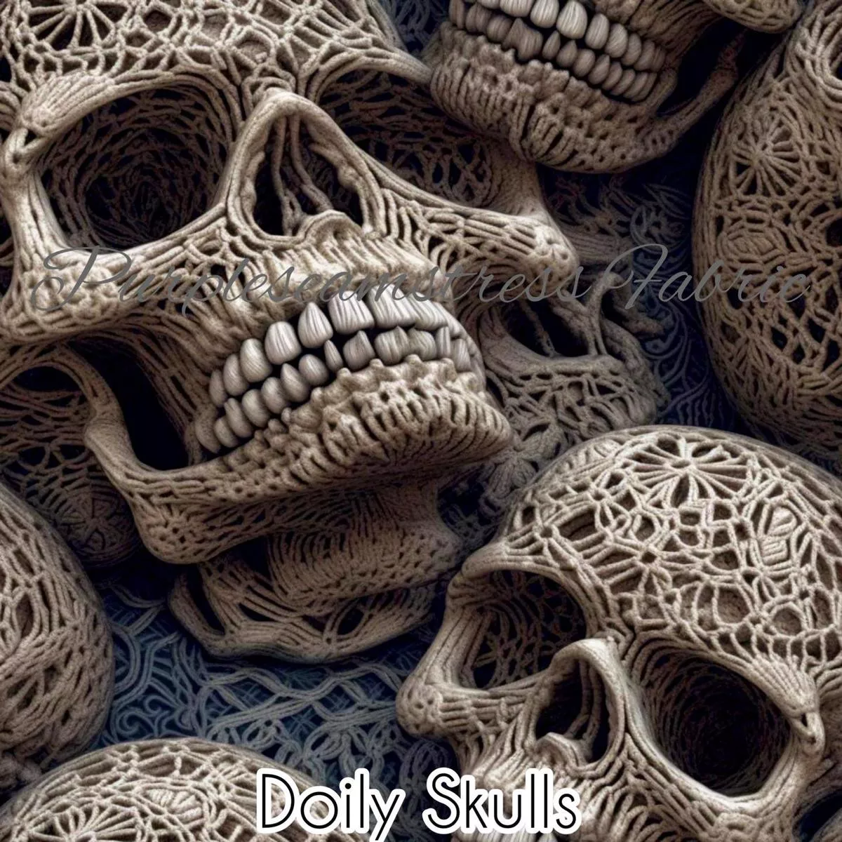 Faux Doily SkullsFabric