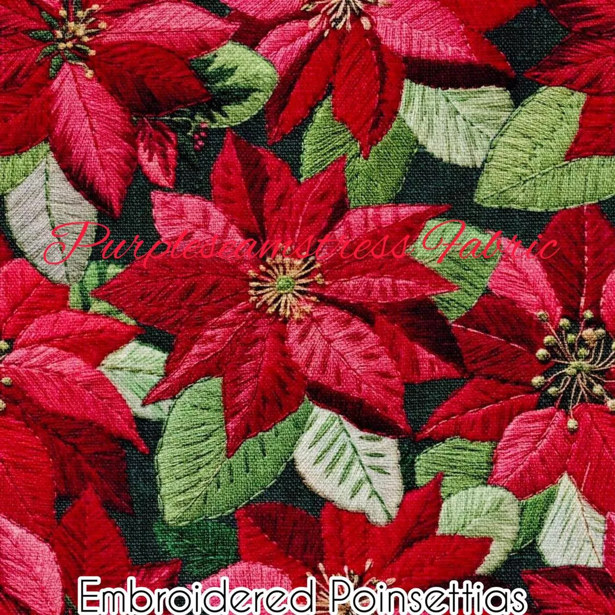 Faux Embroidered PoinsettiasFab…