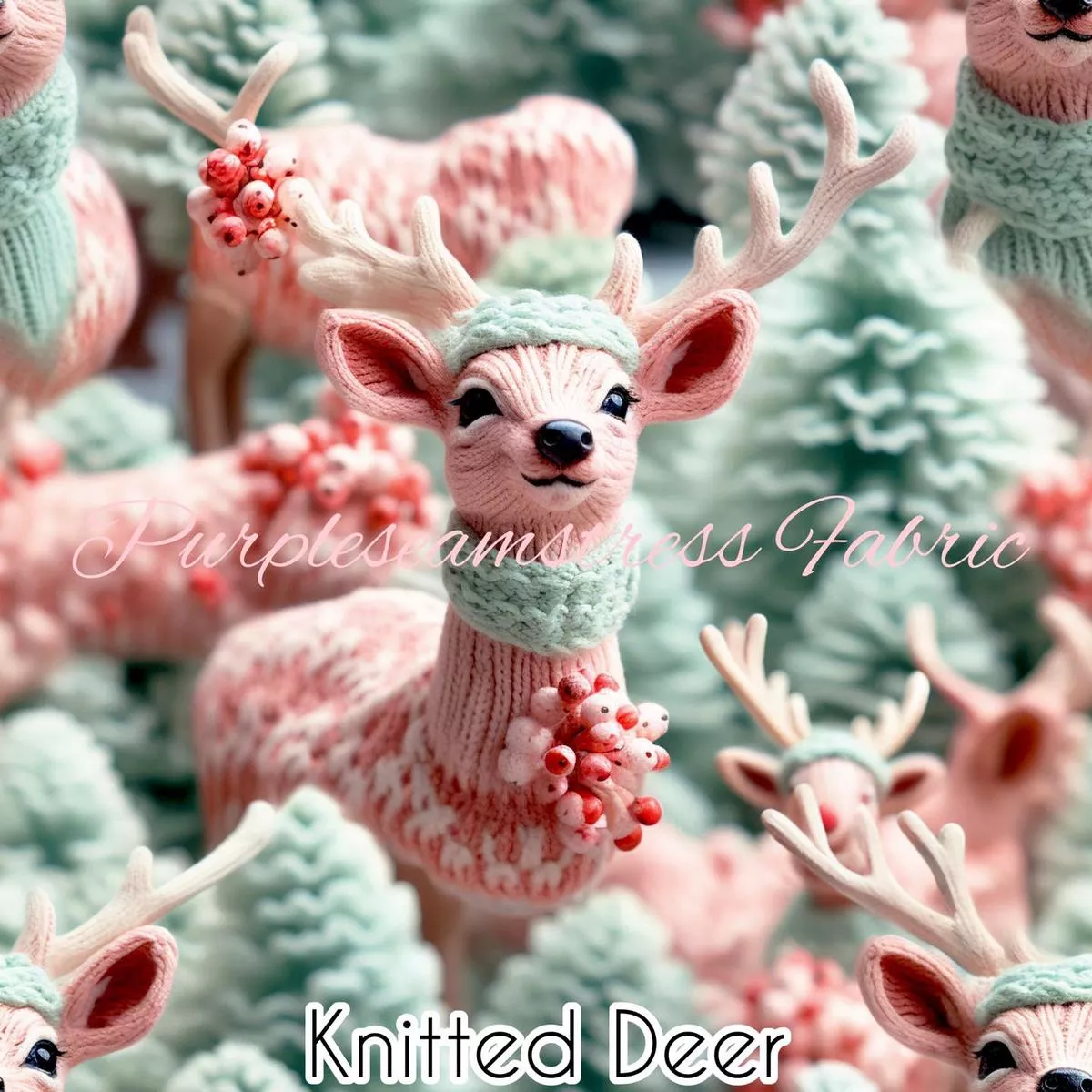 Faux Knitted DeerFabric