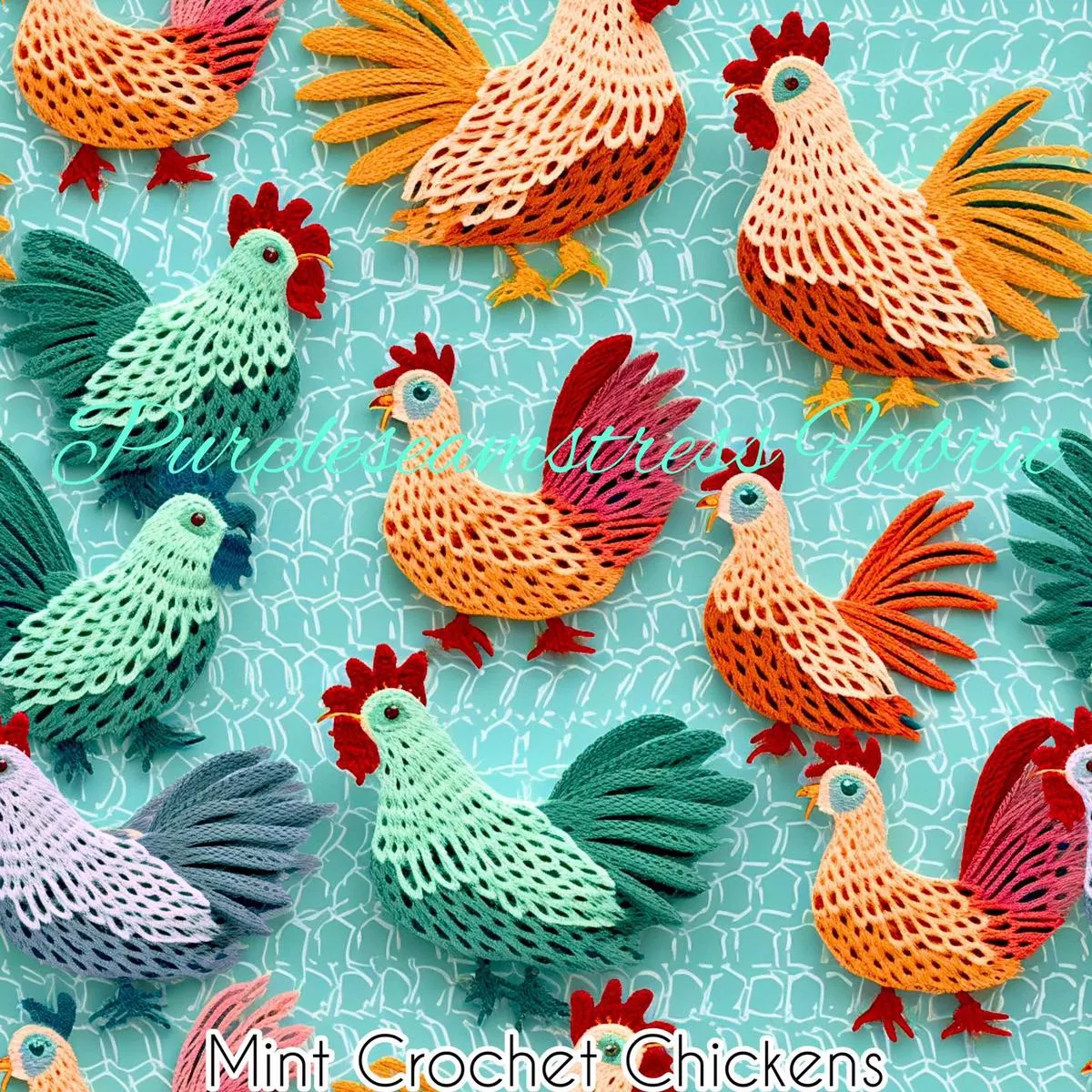 Faux Mint Crocheted ChickensFab…