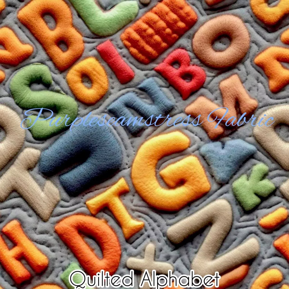 Faux Quilted AlphabetFabric