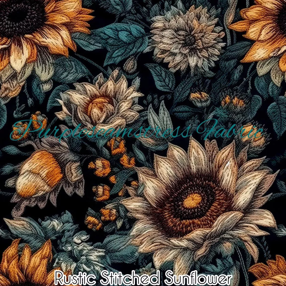 Faux Rustic Stitched Sunflowers…