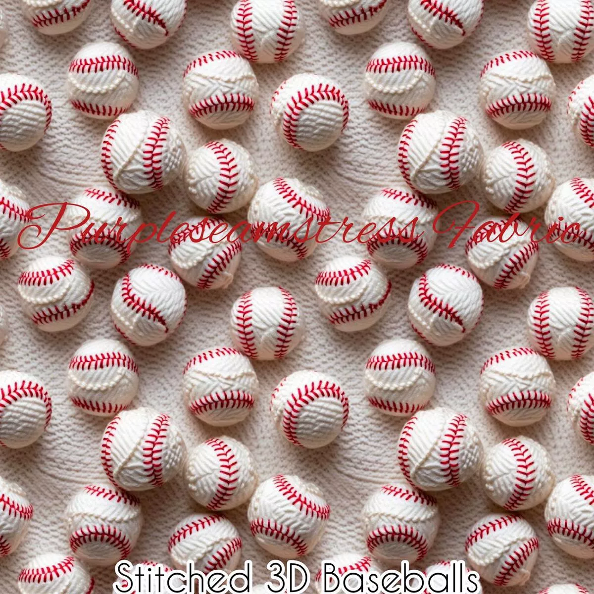 Faux Stitched 3D BaseballFabric