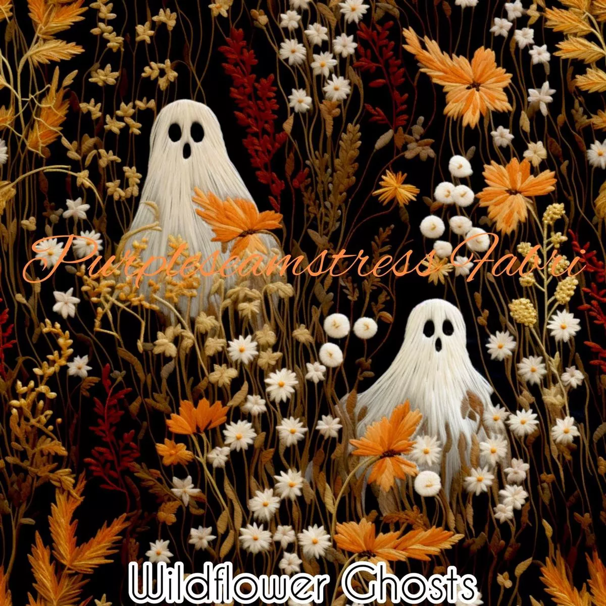 Faux Wildflower GhostsFabric
