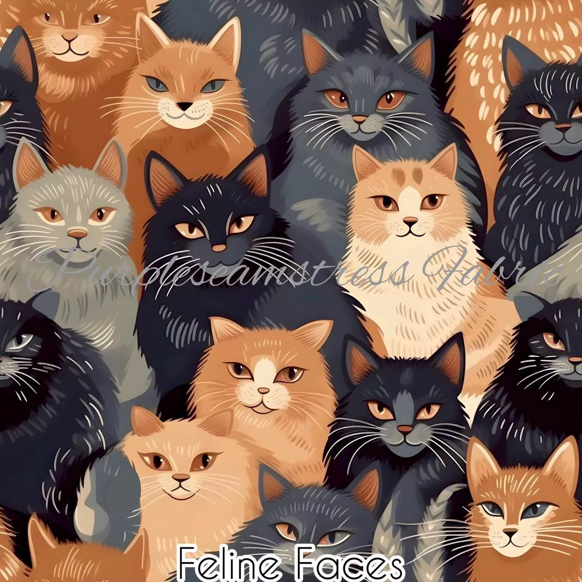 Feline FacesFabric