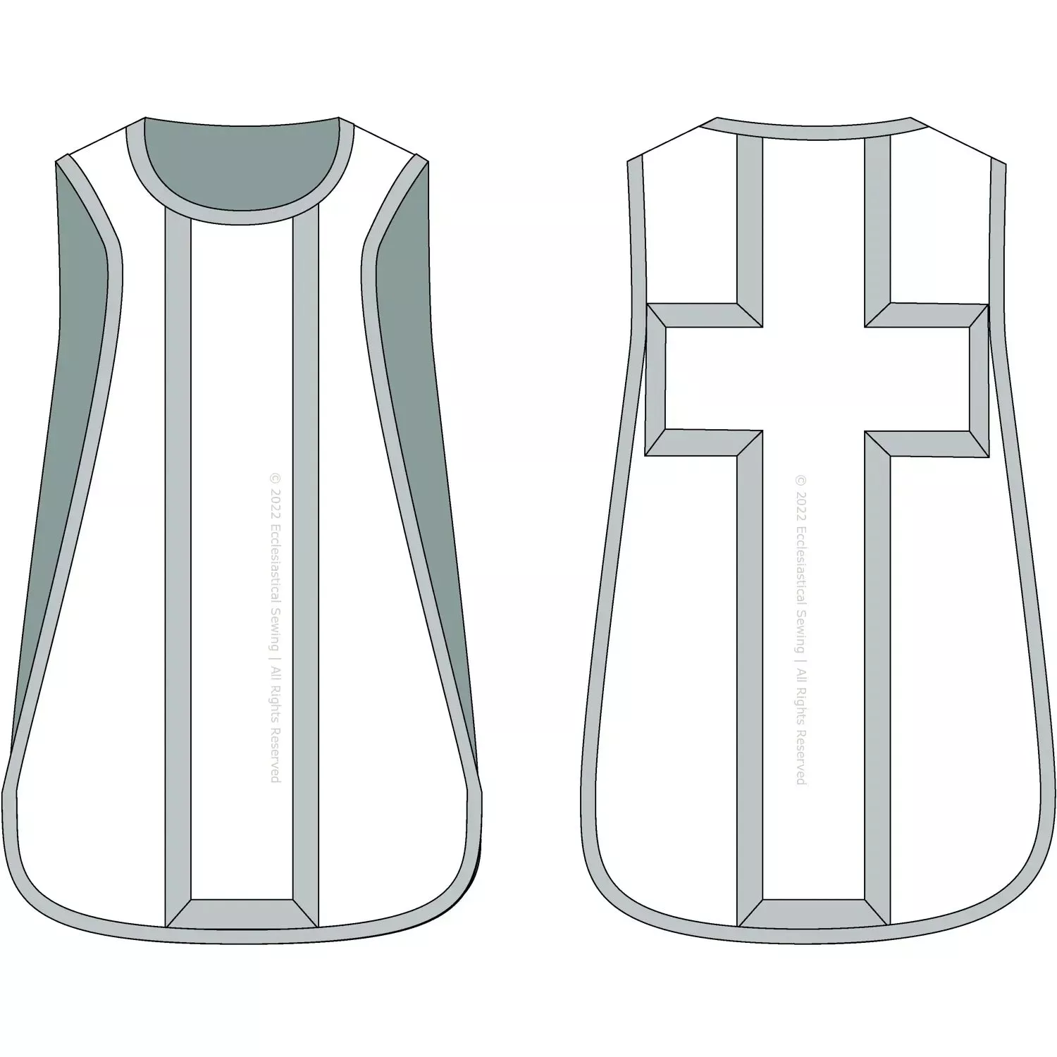 Fiddleback Chasuble Sewing Pattern | Roman Mass Vestment Pattern Style 3013