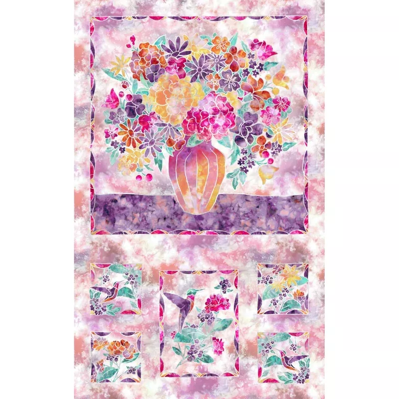 Fire & Ice – 27 PANEL – Per Panel – by Maywood Studio – Floral – Peach – MASD10050-C