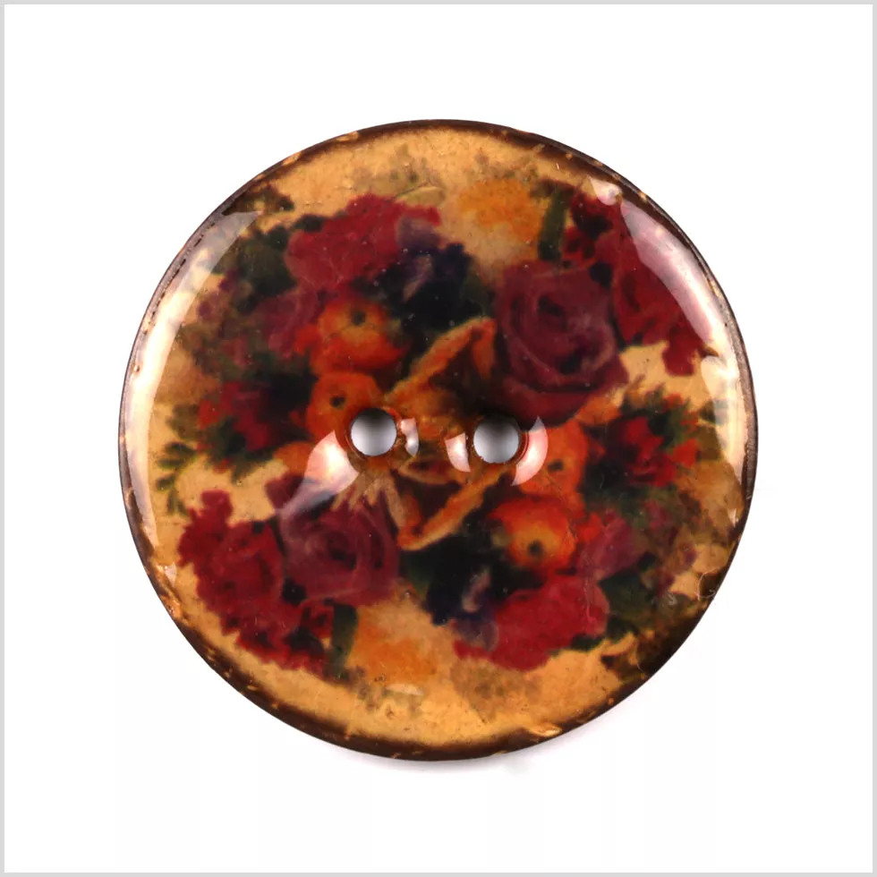 Floral Coconut Button – 28L/18mm
