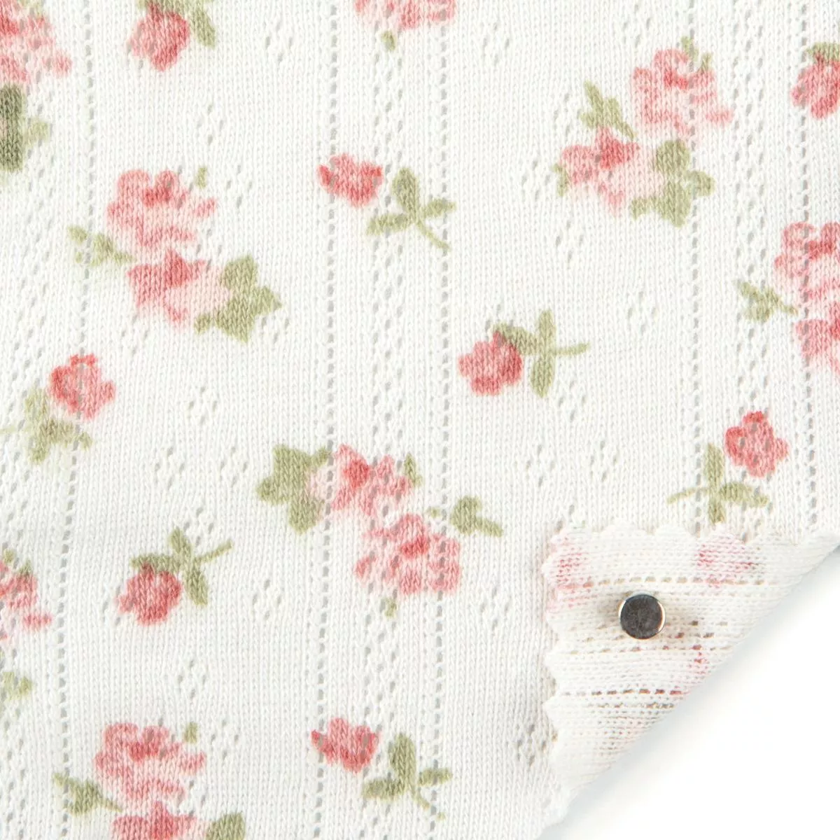 Floral Stretch Combed Cotton Pointelle A127419 – Multi Color 1