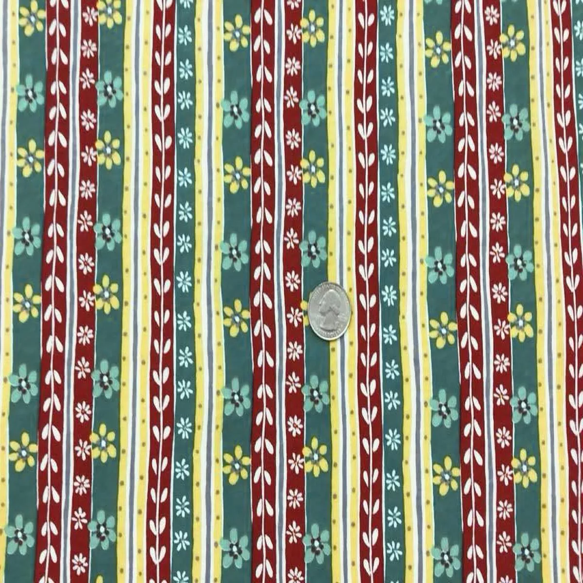 Floral Stripes Cotton JerseyFab…