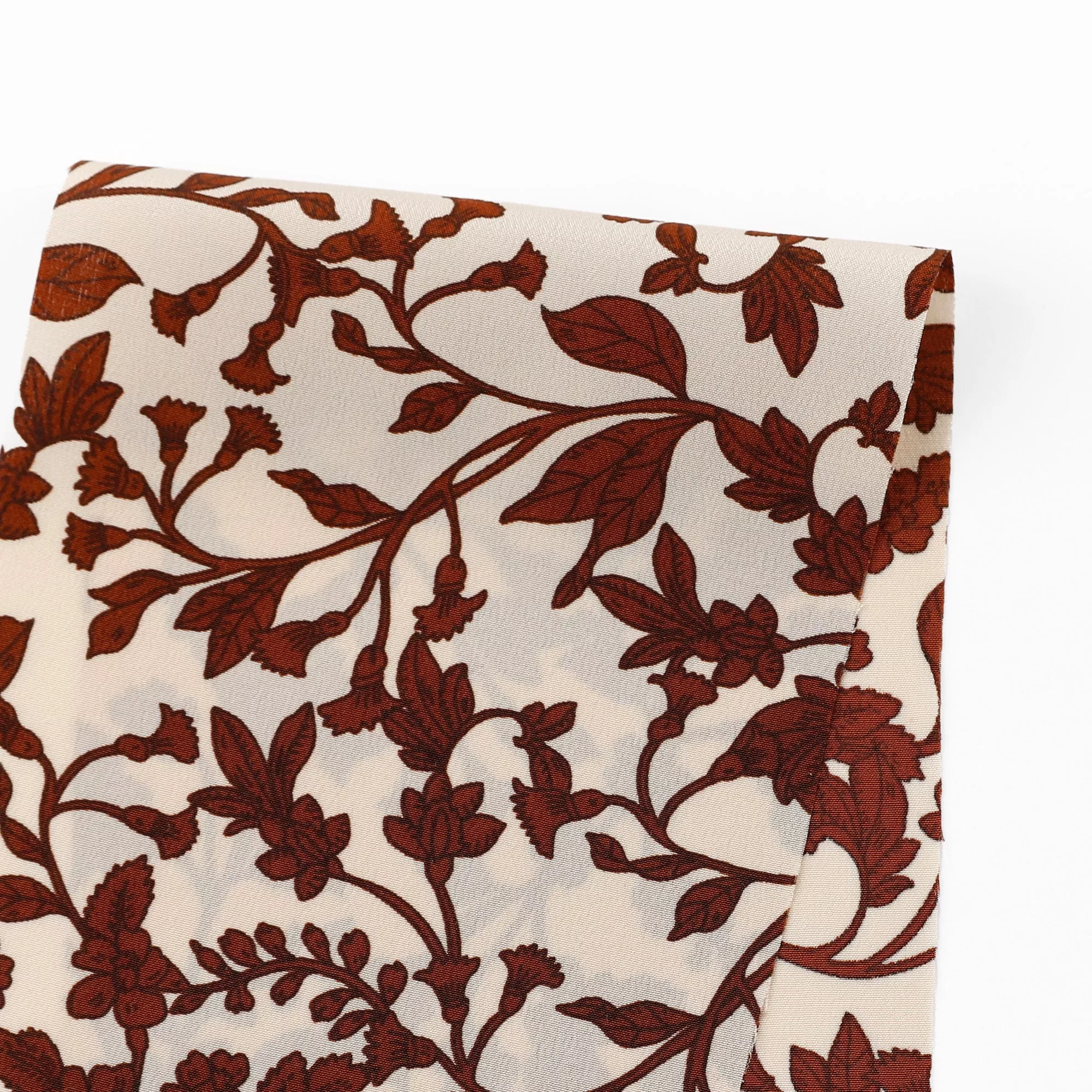 Floral Vines Silk Crepe De Chine – Maple