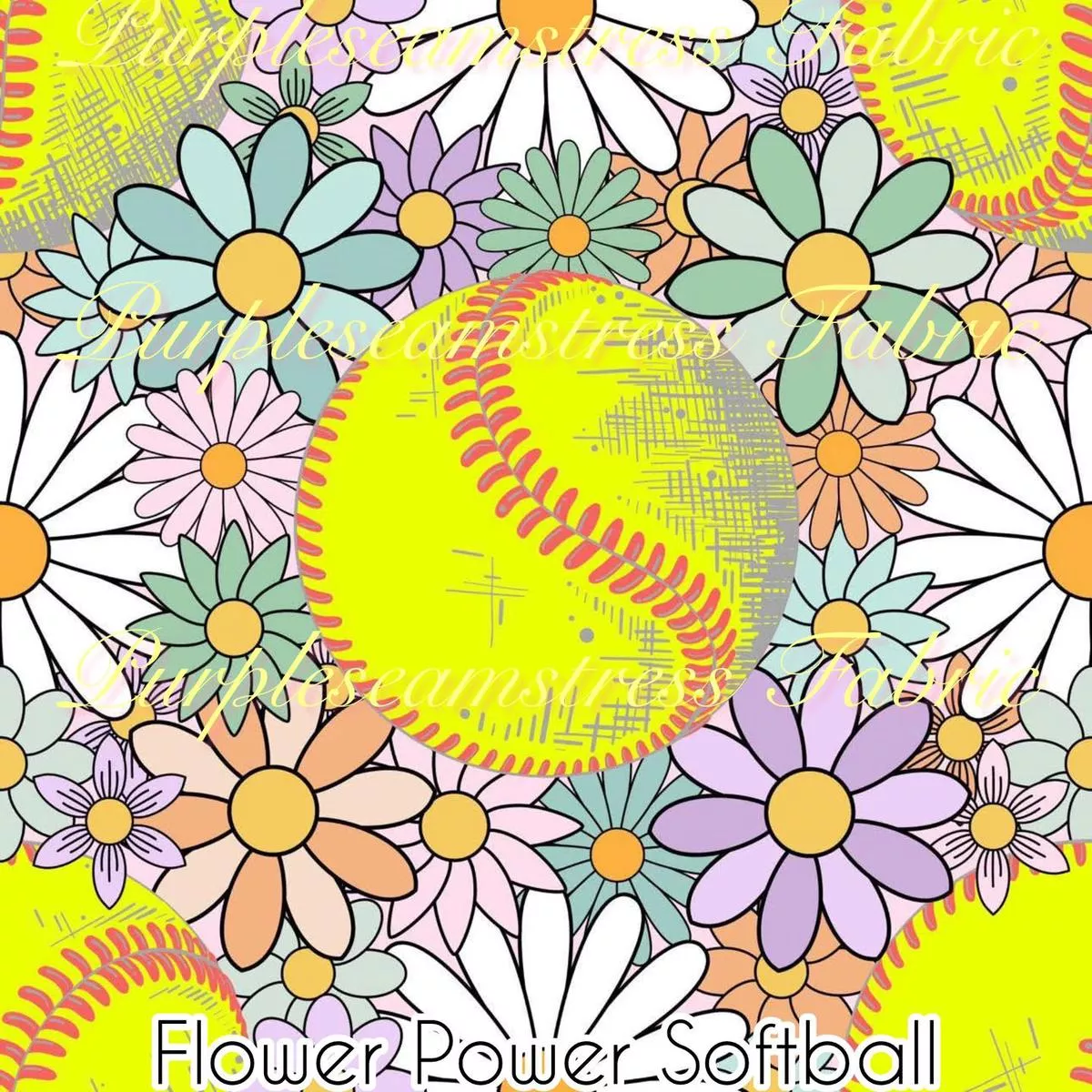Flower Power SoftballFabric