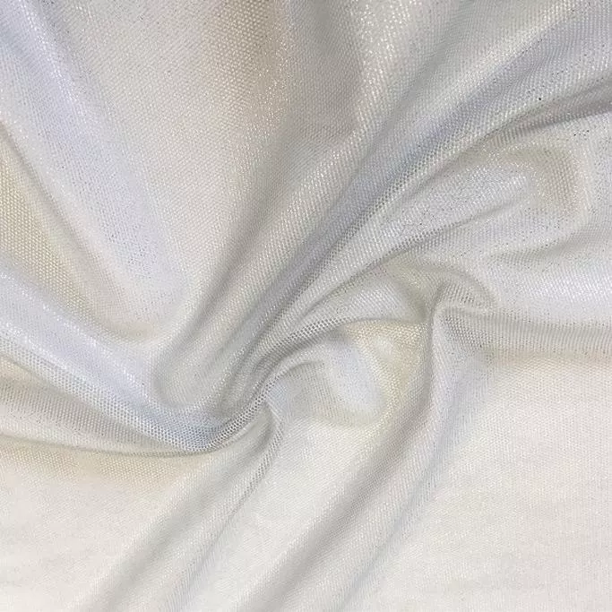 Fog Foiled Stretch Mesh | Blue Moon Fabrics