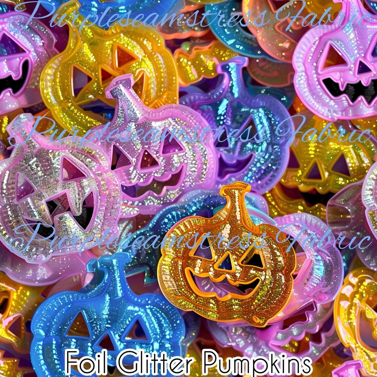 Foil Glitter PumpkinsFabric