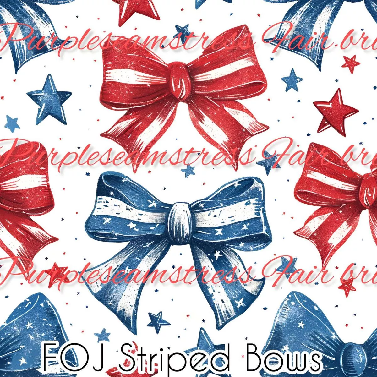 FOJ Striped BowsFabric
