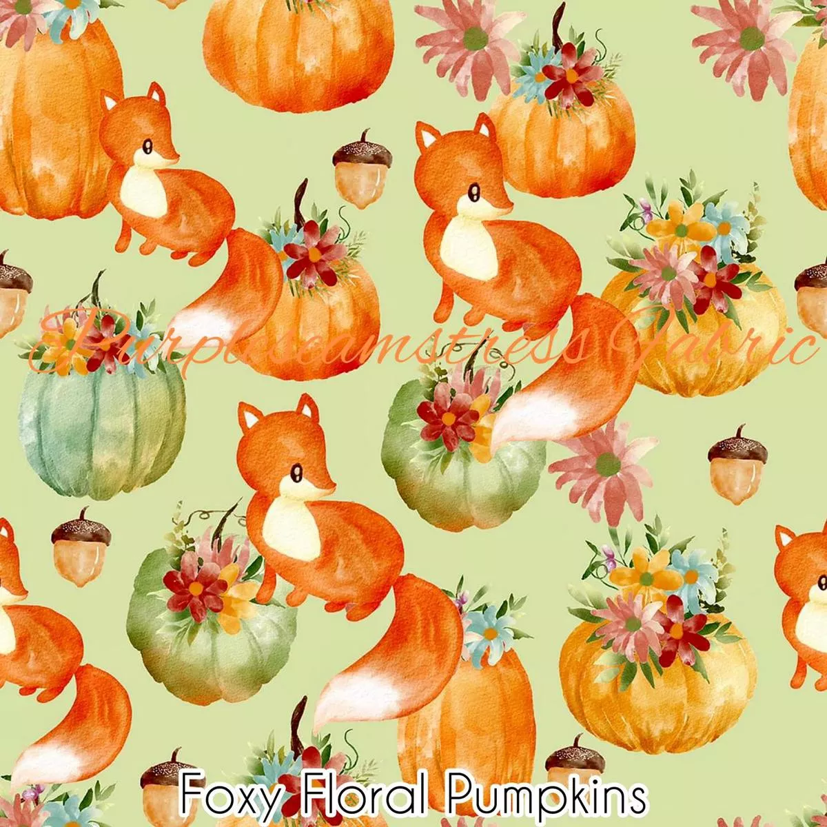 Foxy Floral PumpkinsFabric