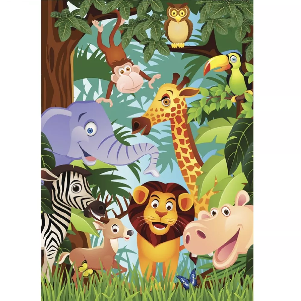 Friends In The Jungle Fabric Panel – Multi