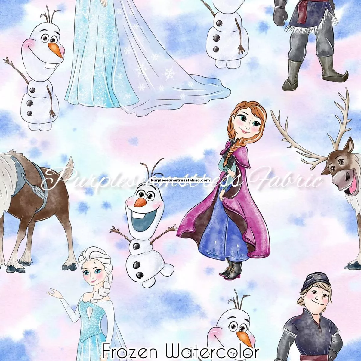 Frozen WatercolorFabric