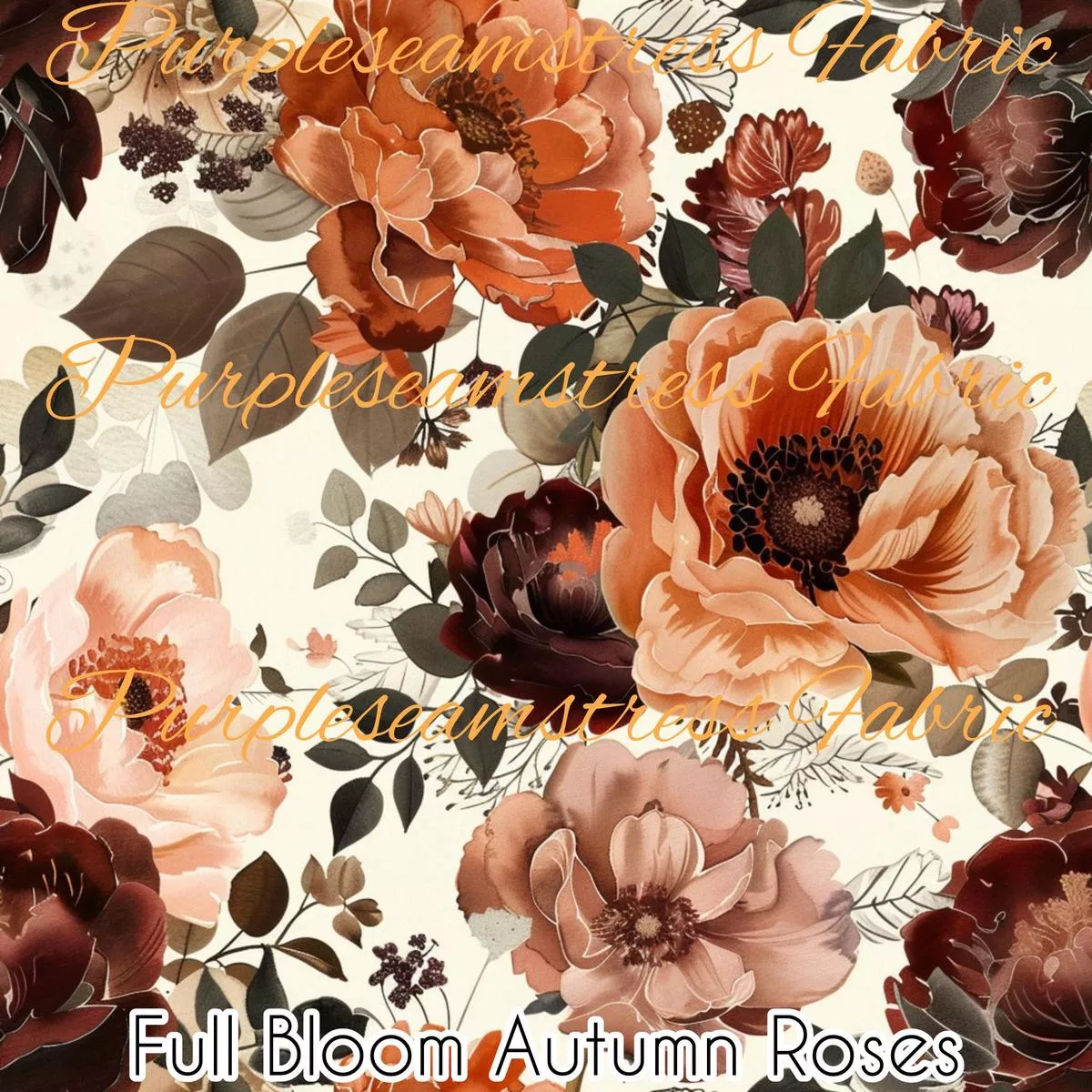 Full Bloom Autumn RosesFabric