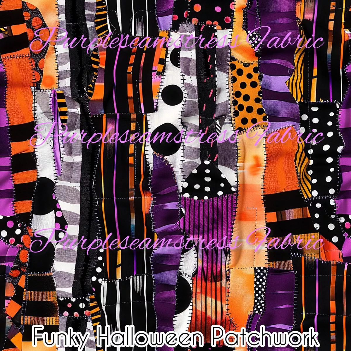 Funky Halloween PatchworkFabric