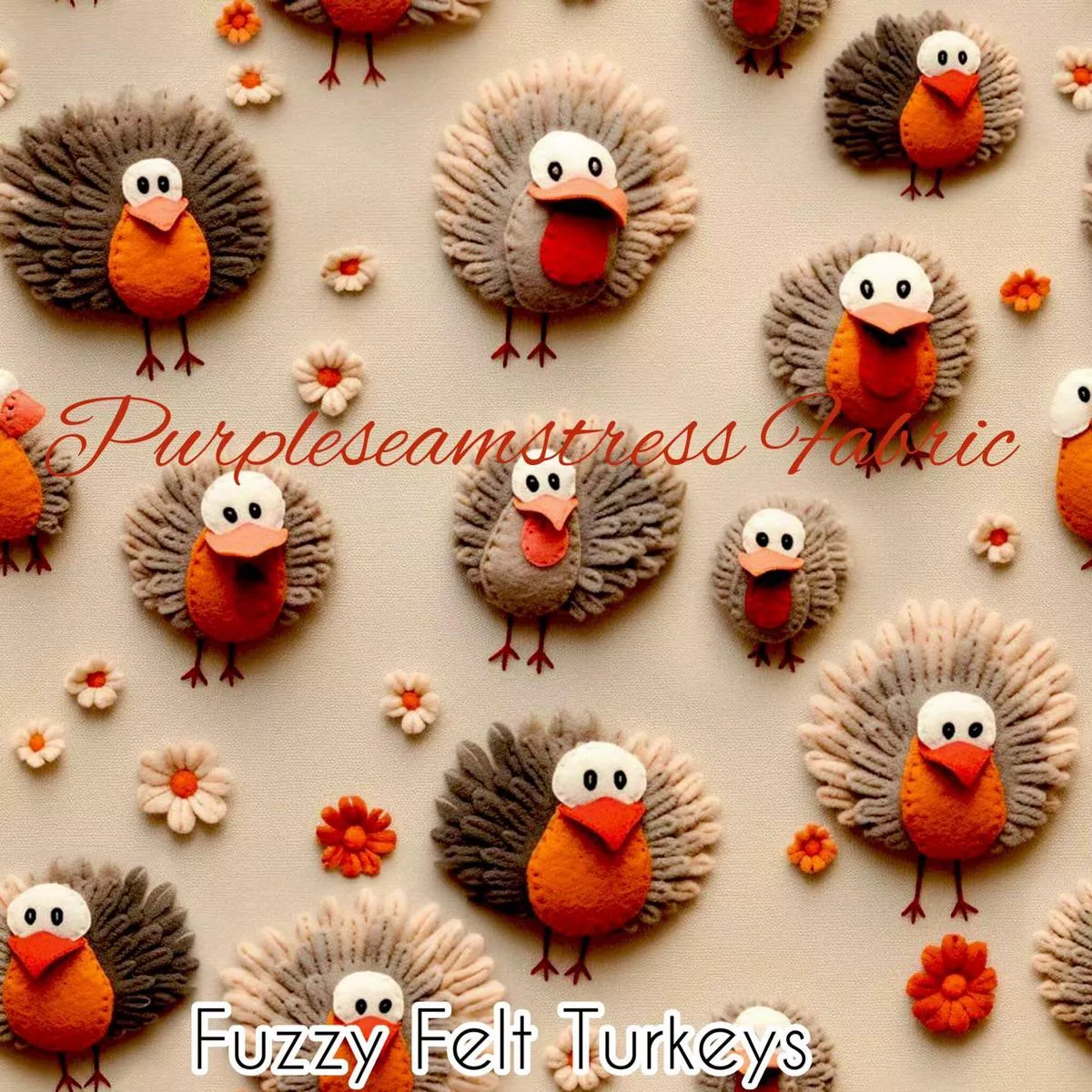 Fuzzy Felt TurkeysFabric