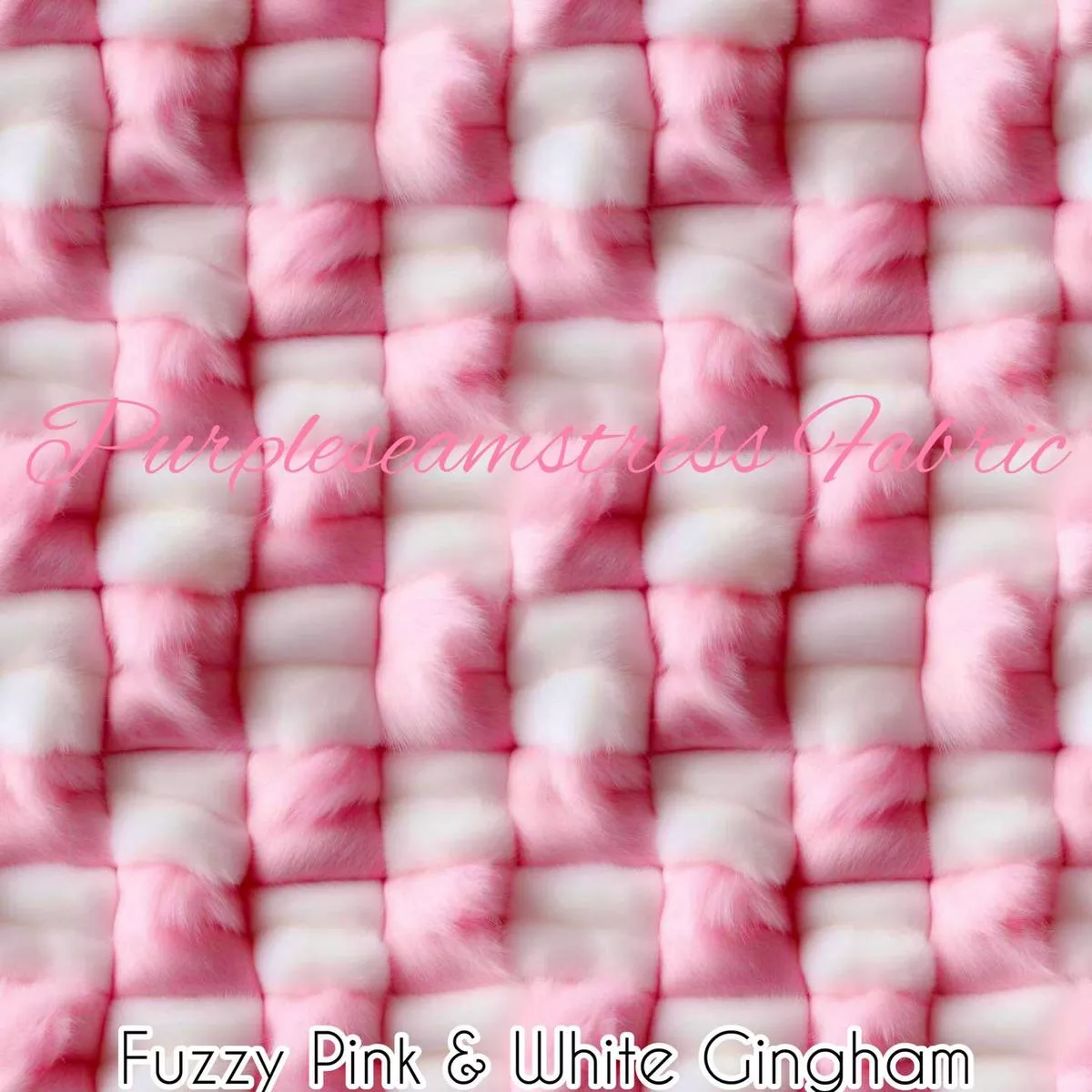 Fuzzy Pink & White Gingham…