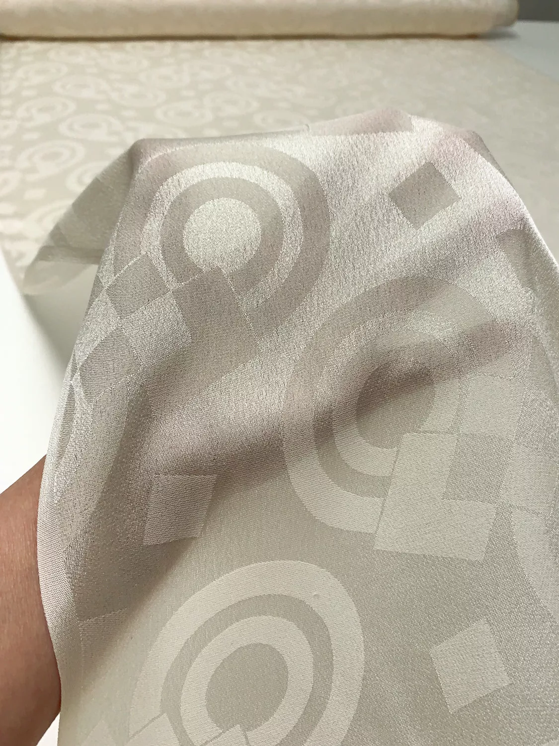Geometric Silk Jacquard – Ivory