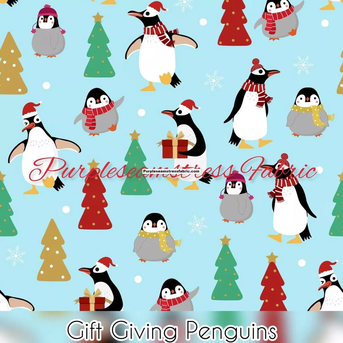 Gift Giving PenguinsFabric