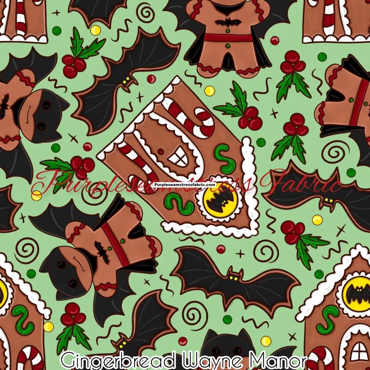 Gingerbread Wayne ManorFabric