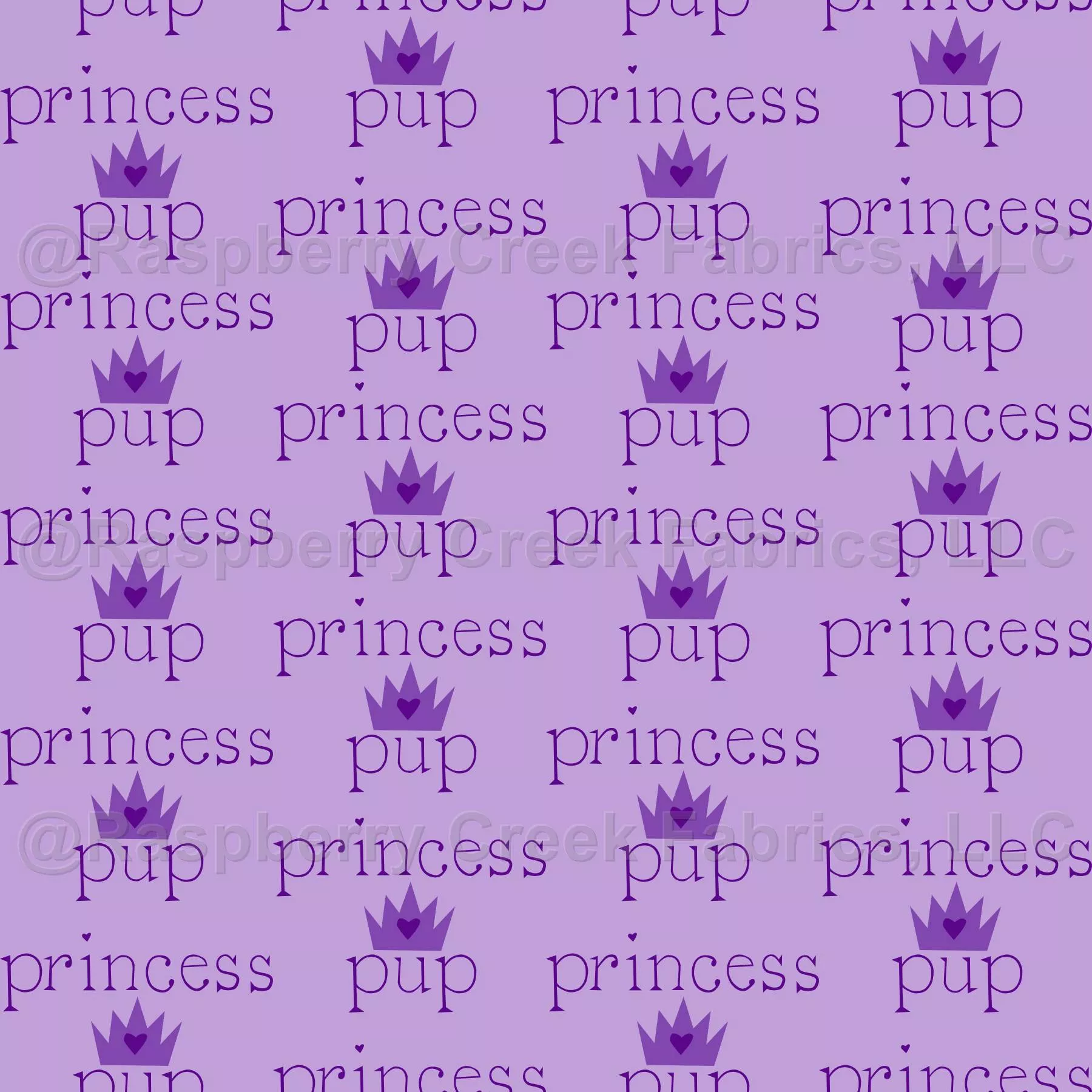 Girly Purple Princess Pup Horizontal Rows