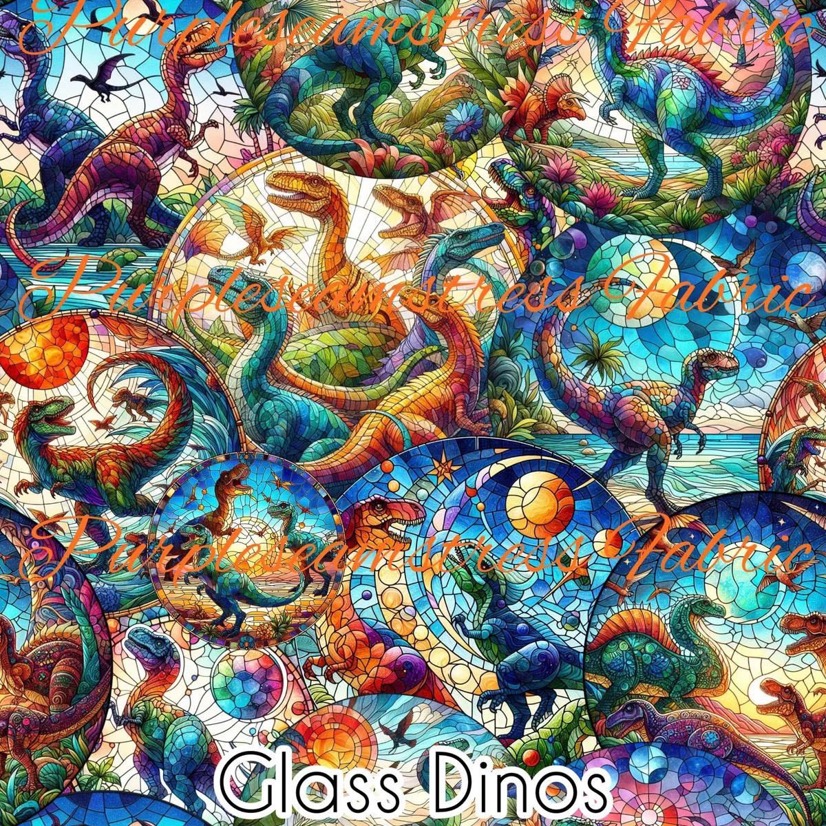 Glass DinosFabric