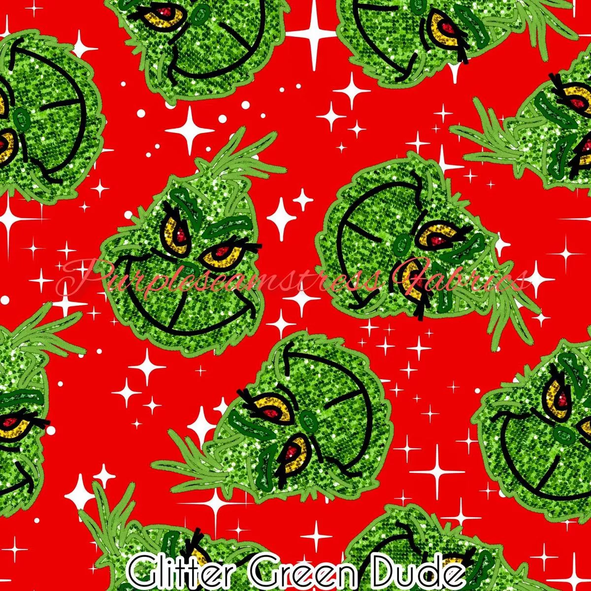 Glitter Green DudeFabric