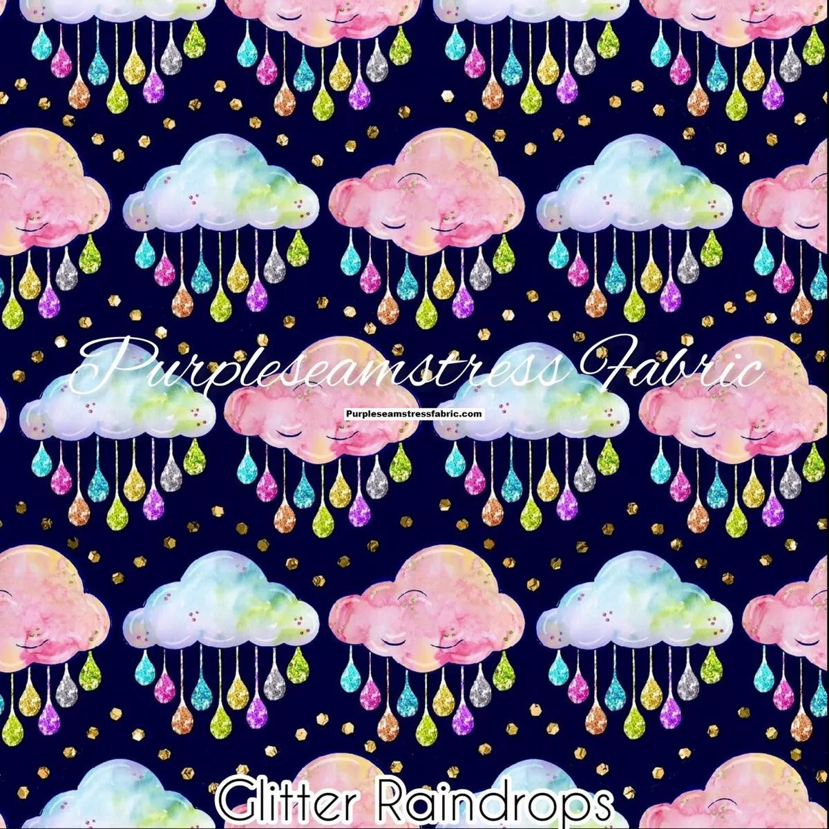 Glitter RaindropsFabric