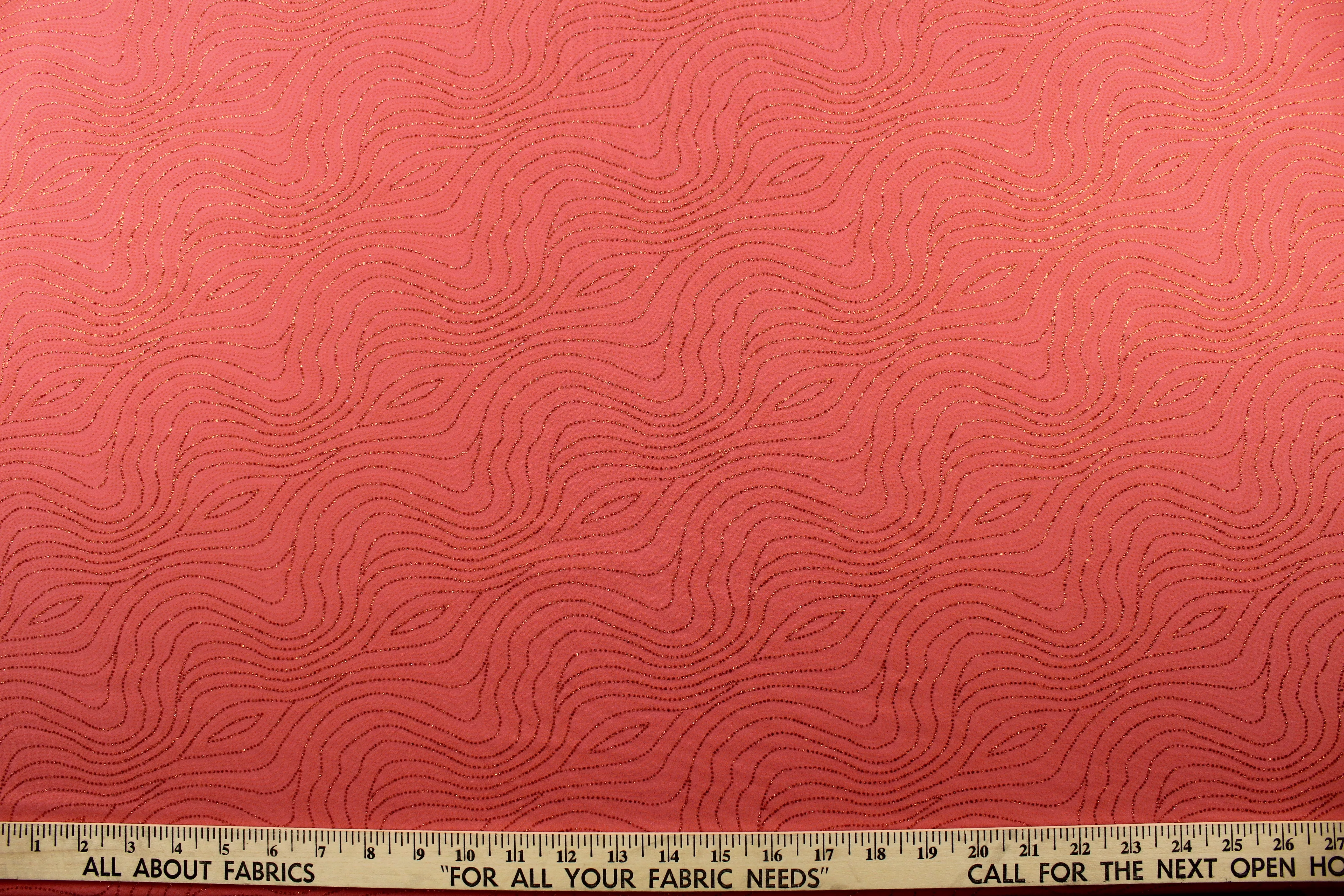 Glittered Wavy in Coral