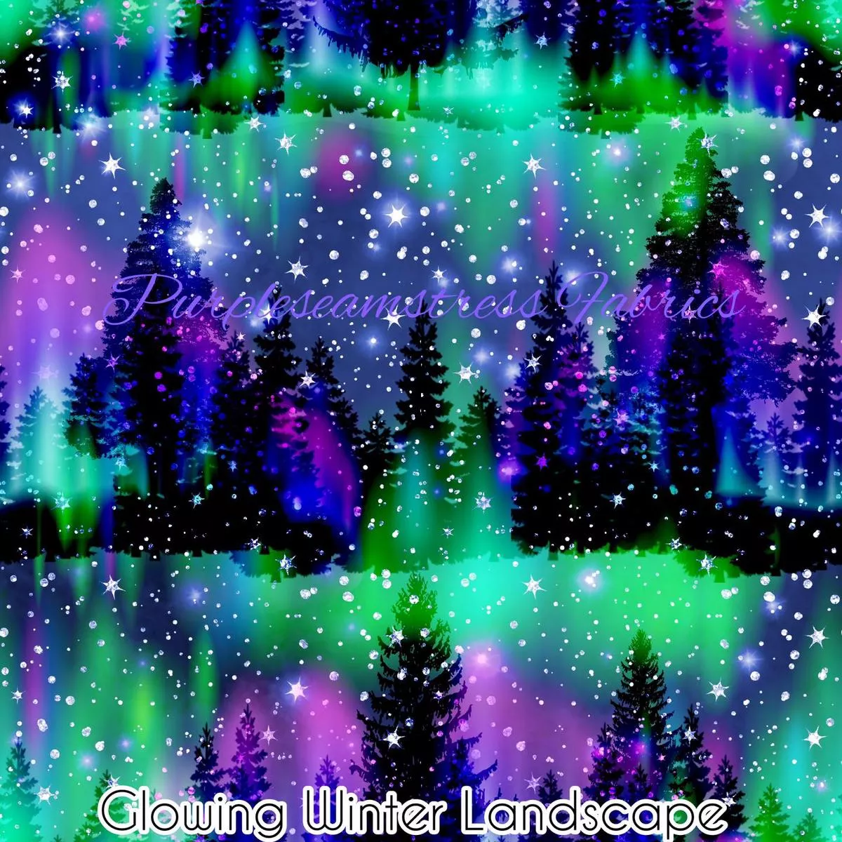 Glowing Winter LandscapeFabric