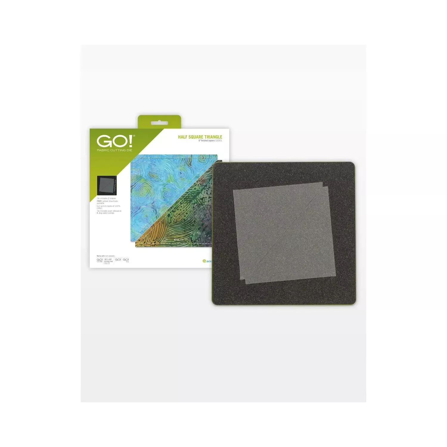 GO! Half Square Triangle-6″ Finished Square die