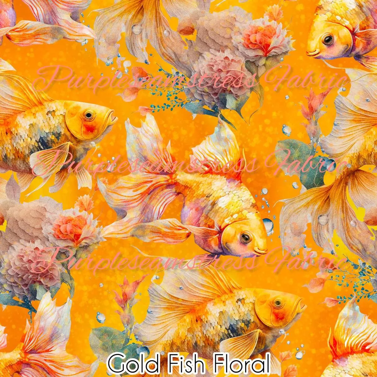 Gold Fish FloralFabric