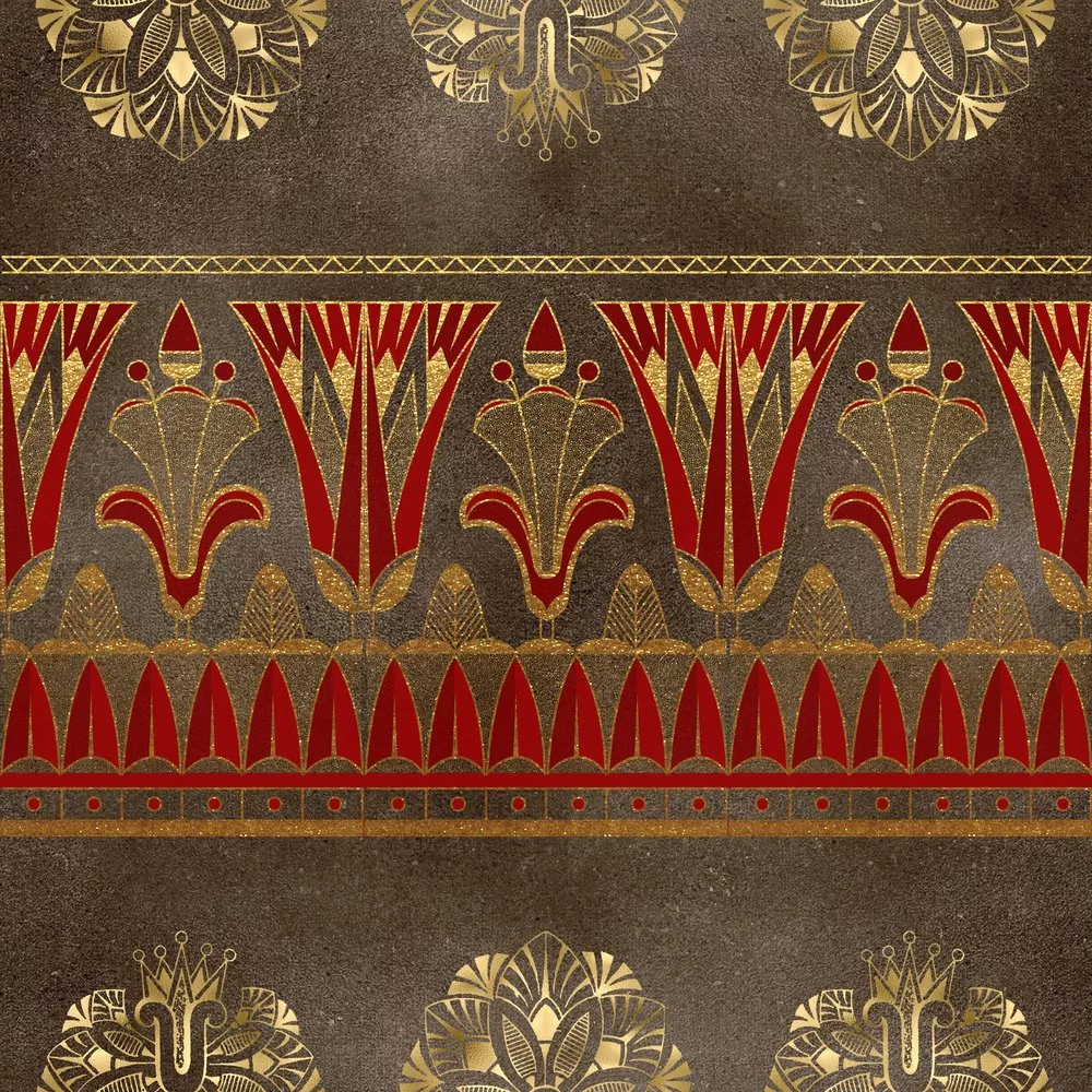Golden Ancient Egypt Pattern #16 Fabric