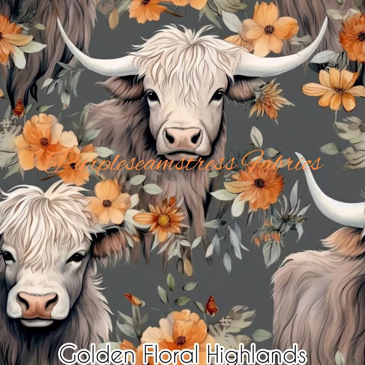 Golden Floral HighlandsFabric
