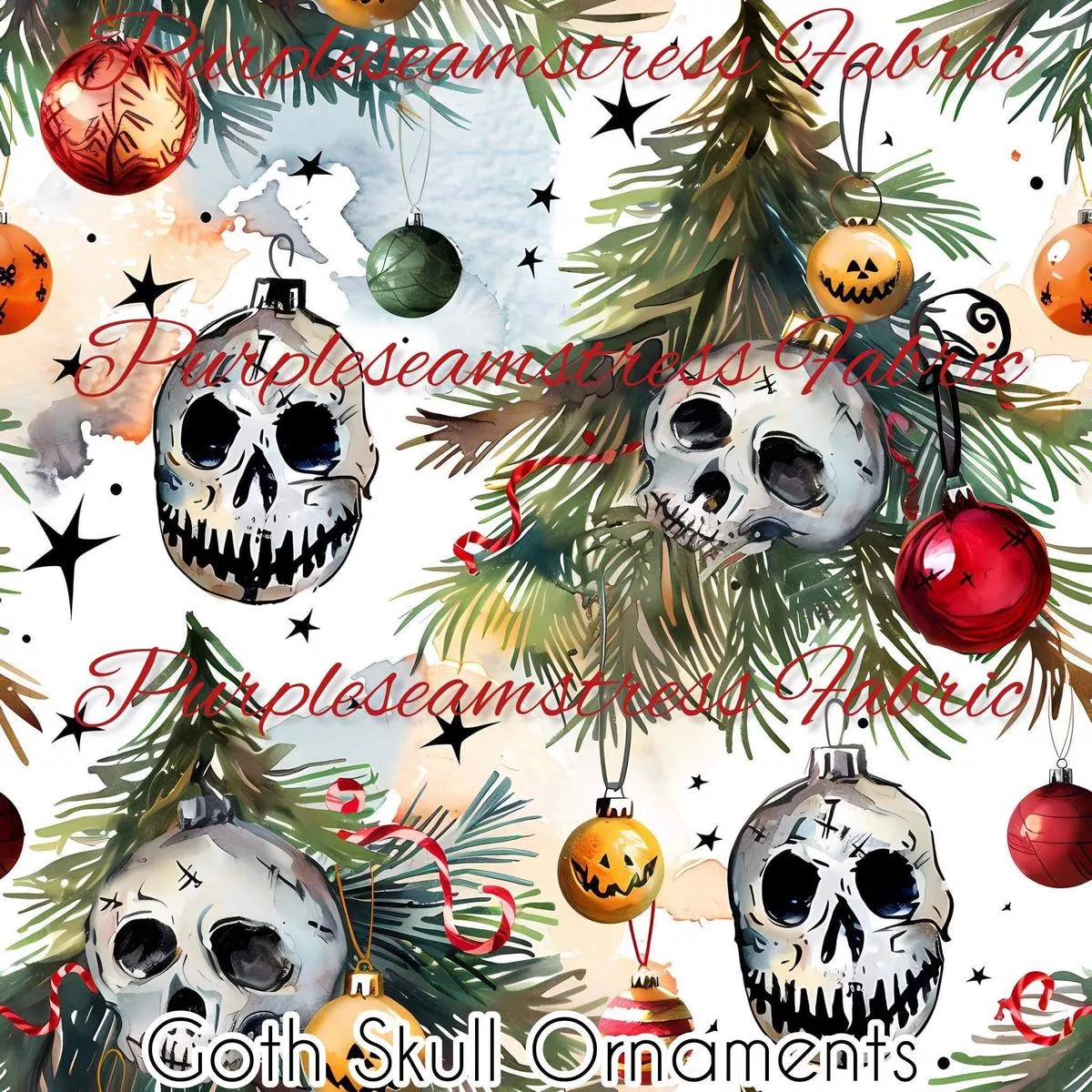 Goth Skull OrnamentsFabric
